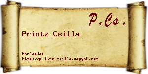 Printz Csilla névjegykártya