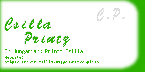 csilla printz business card
